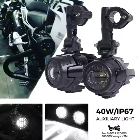 FADUIES E9 2Pcs LED Auxiliary Spot Driving Light + 2Psc Protective Guard + 1Psc Switch Wiring For BM