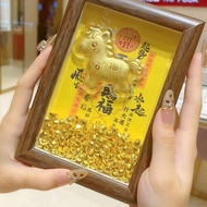 Golden Photo Frame Horse Year Ornament Horse Success Photo Frame Living Room Decoration New Year Gif