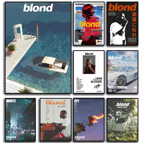 Franke-Ocean Blonde Music Hip Hop Rapper Series Poster Print Canvas Pictures Home for Living Room an
