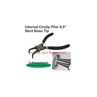Bent Tip Internal Circlip Plier/Tang Snap Ring Internal Bengkok 6.0"