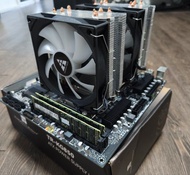 DDR 3 128GB 雙塔雙風扇 CPU 散熱器 連主板