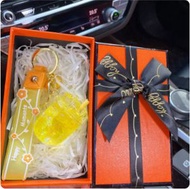 全城熱賣 - 夜光冰塊幹花冰山杯鎖匙扣（黃色+橘禮盒+拉菲草）