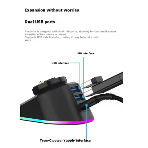 For Logitech G Pro X Superlight 2 GPW3 G502X Wireless Mouse Charging Dock For Razer Deathadder V2