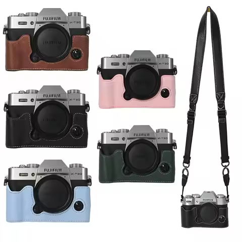 PU Leather Camera Bag Half Case For Fujifilm XT30 XT30II III XT20 XT10 Fuji X-T30 II X-T20 X-T10 Bot