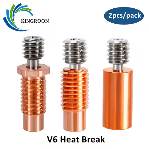 KINGROON All-Metal E3D V6 Throat Heat Break Titanium Alloy Copper 3D Printer Nozzle Throat For 1.75m