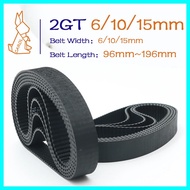 2GT Belt Width 6/10/15mm GT2 Timing Belt Closed Loop Rubber Perimeter 96mm~196mm 3D Printer Belt Par