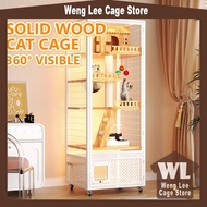 Solid Wood Cat Cage Cat House Pet Cage Indoor Cat Villa Sangkar Kucing Rumah Kucing Besar