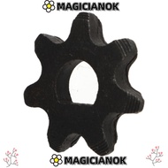 MAGICIANOK Motor Pinion Gear, 7 Teeth Carbon Steel Chain Wheel Sprocket, Durable Black Thickness 3mm