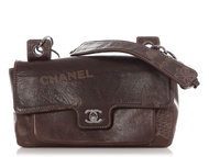 Chanel Vintage Brown Coco Mademoiselle Graffiti Flap Bag Silver Hardware, 2003-2004