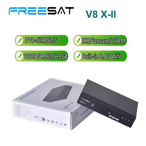 Freesat V8 X-II Satellite Receiver DVB-S2X/S2/S M2521 2G Ram 64M ROM Built-in FunCam V8 X2