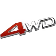 1x Metal 4WD Emblem Letter Fender Trunk Badge Sticker 3D Decal Nameplate for AWD Off Road SUV Auto C
