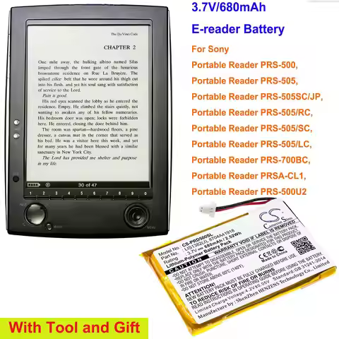 Cameron Sino 680mAh E-reader Battery LIS1382(J) for Sony Portable Reader PRS-500, PRS-505, PRS-700BC