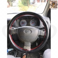 38CM COVER STERENG,pembalut stering kereta plastik kulit hitam merah untuk semua jenis kereta perodu