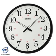 Seiko QXA819 QXA819K Large Big Clock Decorator Matt Black Case White Analog Quartz Large Wall Clock