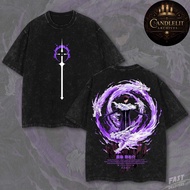 One Piece | BLEACH Sosuke Aizen Short Sleeve T-Shirt Anime Manga Vintage Washed Graphic Print Kyoka 