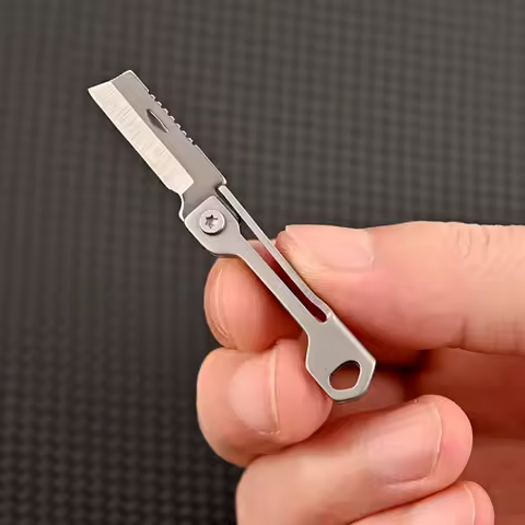 MiniFolding Knife Parcel Mail Stainless Steel Blade Utility Razor Cut Pocket Tape Knife Keychain Env