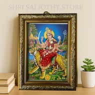 Devi Durga Goddess Photo Frame – Premium Golden Frame