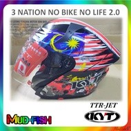 KYT TTR JET 3 NATION 2.0 : SINGAPORE | MALAYSIA | THAILAND - NO BIKE NO LIFE HELMET (DOUBLE VISOR)