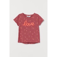 H&M ️ Interactive-LOVE motif top Girls 6-8Y