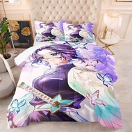 ┋ Anime Demon Slayer Kochou Shinobu Kamado Nezuko Cosplay Duvet Cover Bedding Set Full Size King Bed Comforter Quilt Cover Home