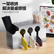 Spoon Rack Stainless Steel Spoon Spoon Storage Box Spoon Box Restaurant Cafeteria Table Storage Spoo