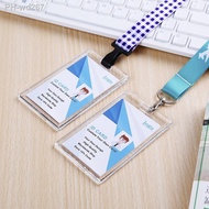 NO MOQ Acrylic Crystal Staff Access id lanyard Card badge holder for office school Exhibition with custom lanyard neck strap