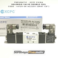Solenoid Valve - 4V120-06-AC220V (1/8" Thread) - 5/2 Way - Double Coil XCPC