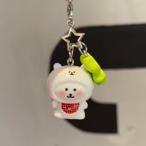 Cartoon Cute Four-leaf Clover Joke Bear Pendant Soft and Cute Backpack Decorative Pendant Keychain M