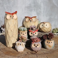 Animal Micro Landscape Landscaping Succulent Flowerpot Owl Succulent Plant Flowerpot Craft Office Decoration