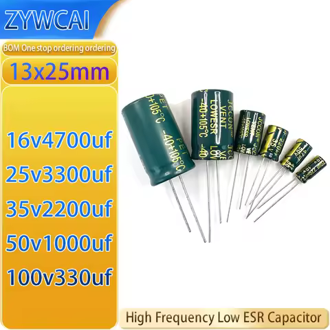 13x25 16v4700uf 25v3300uf 35v2200uf 50v1000uf 100v330uf 5PCS High Frequency Low Resistance Capacitor