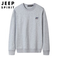 JEEP SPIRIT เสื้อกันหนาวผู้ชายเสื้อกีฬาสไตล์เกาหลีอินเทรนด์คอกลมใหม่