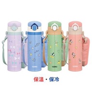 (代購)日本 Thermos 膳魔師 x Disney Mickey / Minnie 兒童適用不銹鋼真空保冷保溫一鍵式便攜水壺 附可拆卸肩帶 Stainless Steel Bottle for K