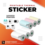 3PCS Thermal Label Sticker Paper Roll Printable Continuous 57mm 58mm for Peripage Paperang P1 P2 A6 A2 Marklife P50