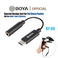 BOYA BY-K6 Audio Adapter Special Design just for DJI OSMO Pocket 3.5mm TRS (Female) to Type-C Audio Adapter for DJI OSMO Pocket Converter Microphone Using