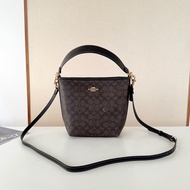 Coach City Bucket Bag in Signature Canvas CT800 CT801 (Dark Brown)