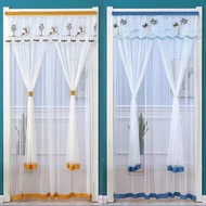 Household Summer Anti-Mosquito Door Curtain Perforation-Free Lace Door Curtain Partition Curtain Kitchen Bedroom Decorative Curtain