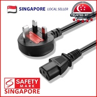 C13 Power Cable 3 Pin Singapore Plug PC Monitor CPU Power Cord 1.5m 1.8m 3m Ready Stock