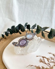 月亮石 鋰雲母 日本玻璃珠 串珠手鏈