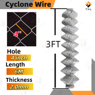 3/4/5/6 FT Galvanized Cyclone Wire Mesh 6m Chain Link Fence for Farm Fence Pang Bakod Net Mesh