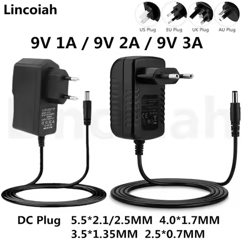 1PCS AC / DC Adapter DC 9V 1A 2A 3A AC 100-240V Converter power Adapter 9 V Volt 1000MA Charger Powe