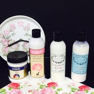 Decoupage set of 4 item for Tiffin & Cookie Jar-Gesso, Soft White colors,Clear Glaze Medium and Varn