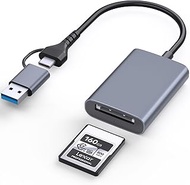 CFexpress Type A Card Reader, USB-C/USB-A 2-in-1 to CF Express Type A Adapter Memory Card Reader wit