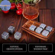 TasteTasty Whiskey Stones And Whiskey Glass Gift Set Of 4, For Men | Father's Day, 6 Granite Whiskey
