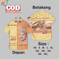 （HJ）Short Sleeve Collared Shirt RM100 | Custom Name & Position, Exclusive Ringgit Banknote Design, C
