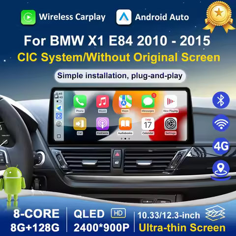 GPS Navi For BMW X1 E84 2010 - 2015 CIC System/Without Original Screen Wireless Carplay Android Auto