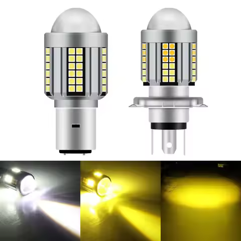 H4 H6 BA20D LED Headlight Bulb DC 12V Super Bright White High Low Beam LED Bulb for Motorcycle Headl