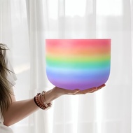 Hye-eun 8inch Dreamy Rainbow 440hz/432hz Crystal Singing Bowl Tibetan Sound Bowl Meditation Musical 
