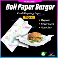 Paper Burger [100pcs±]  Burger Wrapping Wrapper Sandwich Wrapper Kertas Burger