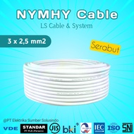 Kabel Listrik NYMHY 3x2,5 mm2 - Serabut Tembaga Murni LS AG