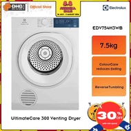 Electrolux EDV754H3WB / EDV854J3WB 7.5kg/8.5kg UltimateCare 300 Venting Dryer ColourCare 220W - EDV7